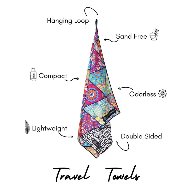 ECCOSOPHY Microfiber Beach Towel -Sand Free Towels are Quick Dry, Light Weight, Super Absorbent-Perfect Pool, Travel, Cruise, Camping Essentials - Oversized Extra Large for Adults (Havana) - Image 4